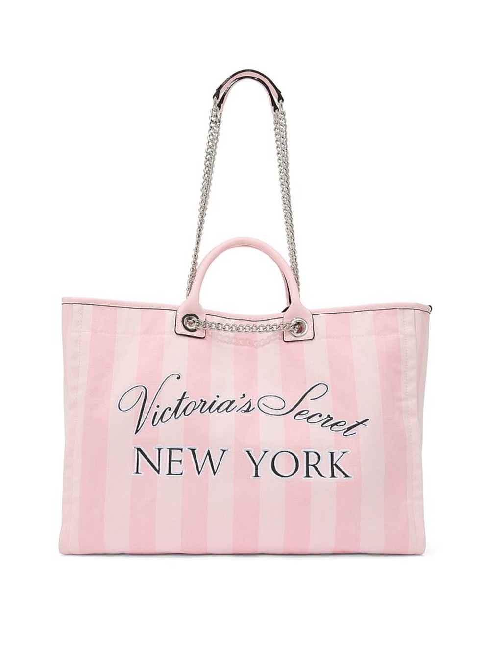 New Pink Victoria’s Secret Tote Bag Purse City New York Heritage Striped